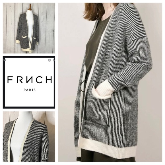 Frnch Paris Striped Oversized Cardigan 